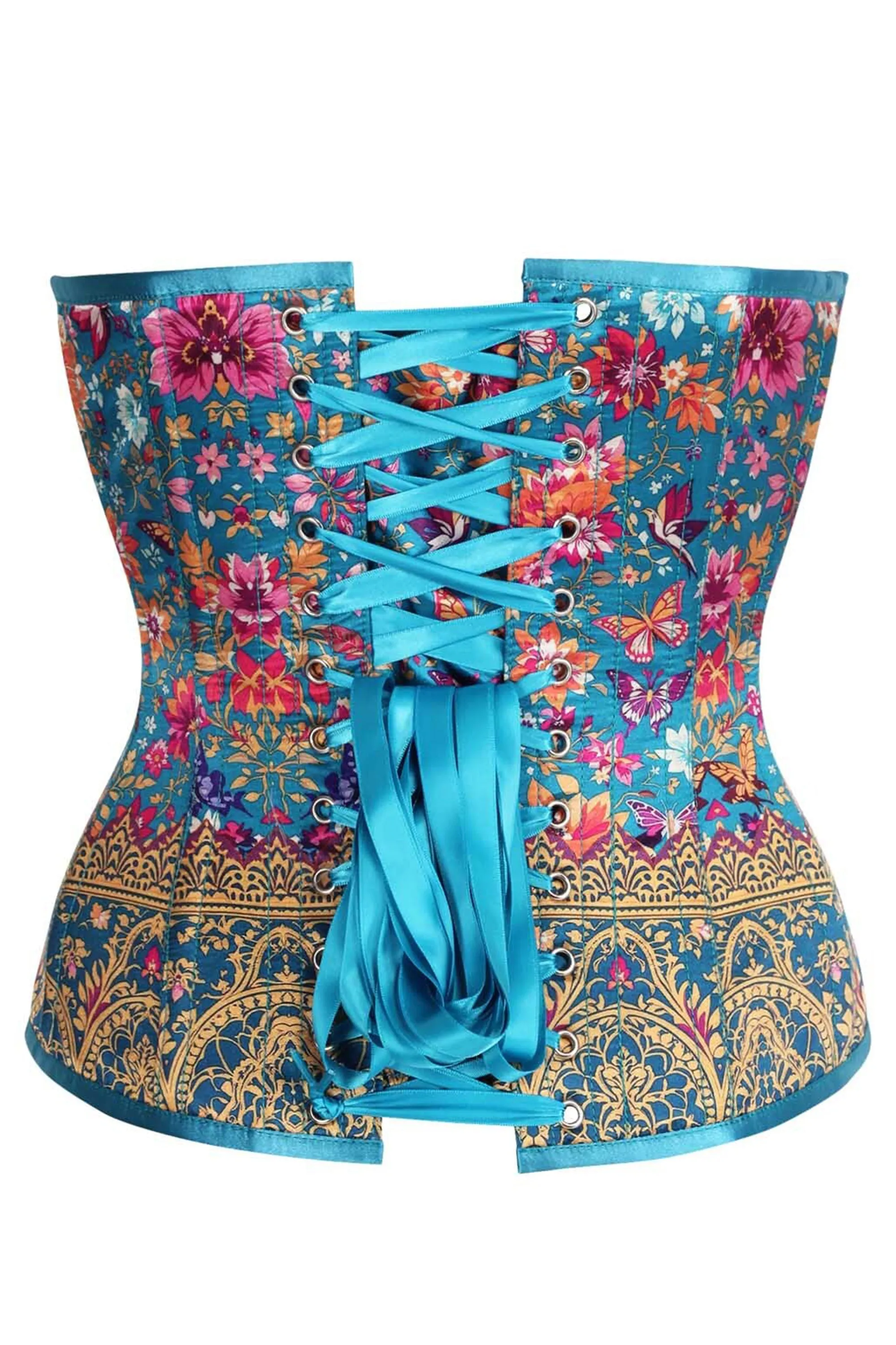 Royal Garden Overbust Corset with Gold Brocade Detail sold by Corset Story product image thumbnail 2