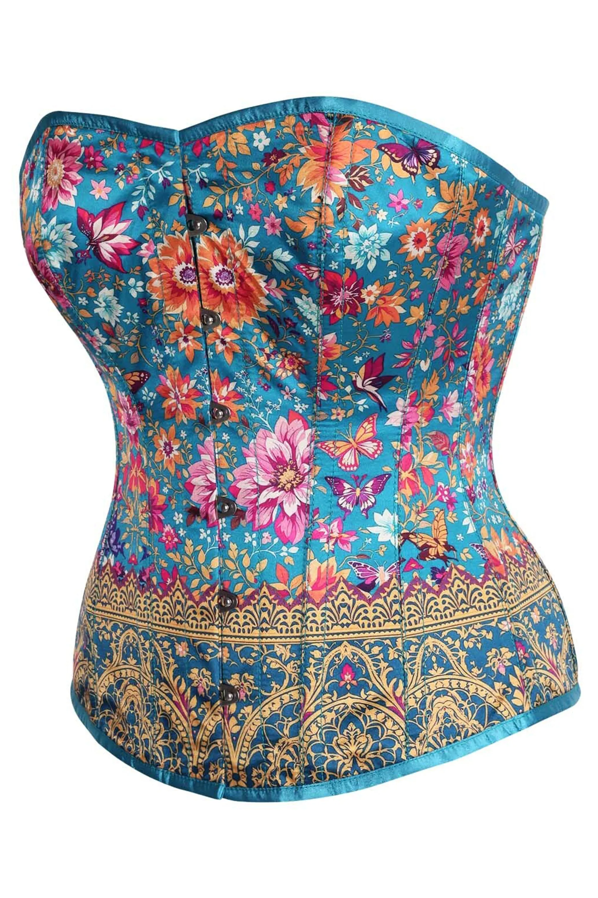Royal Garden Overbust Corset with Gold Brocade Detail sold by Corset Story product image thumbnail 3