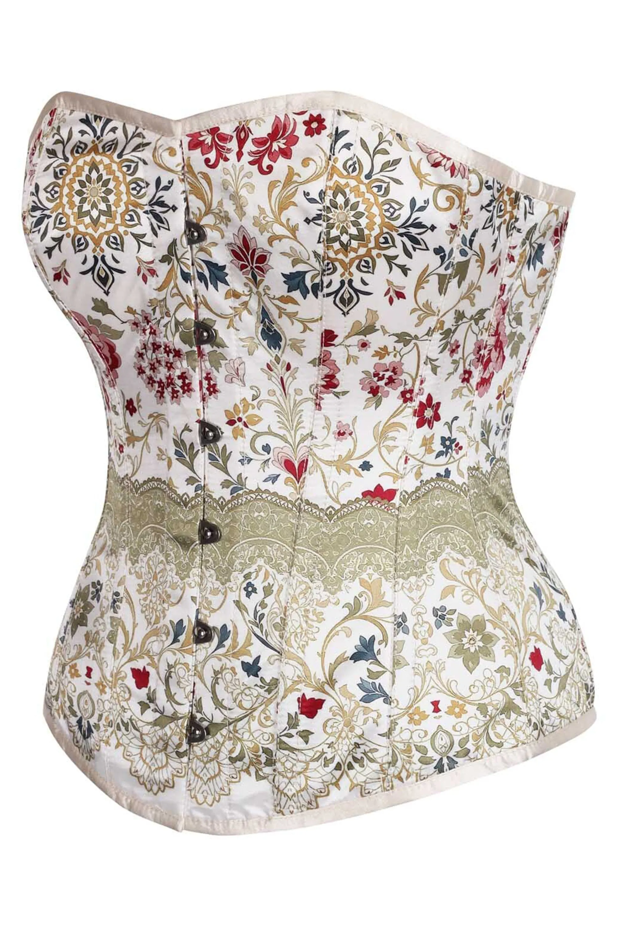 Renaissance Garden Overbust Corset – Vintage Floral Tapestry Elegance sold by Corset Story product image thumbnail 3
