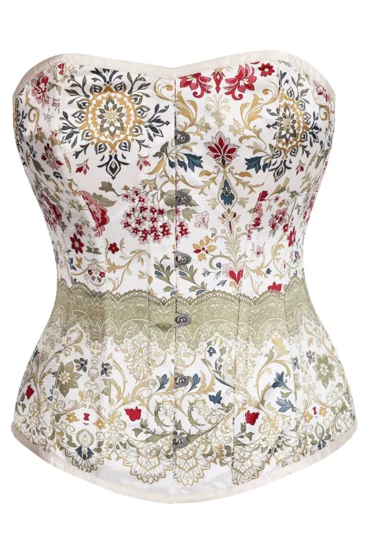 Renaissance Garden Overbust Corset – Vintage Floral Tapestry Elegance sold by Corset Story