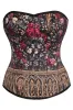 Gothic Rose Garden Overbust Corset with Baroque Gold Detail sold by Corset Story
