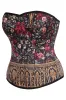 Gothic Rose Garden Overbust Corset with Baroque Gold Detail sold by Corset Story