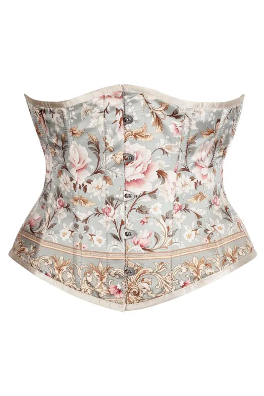 Rose Garden Brocade Underbust Corset – Vintage Floral Elegance sold by Corset Story