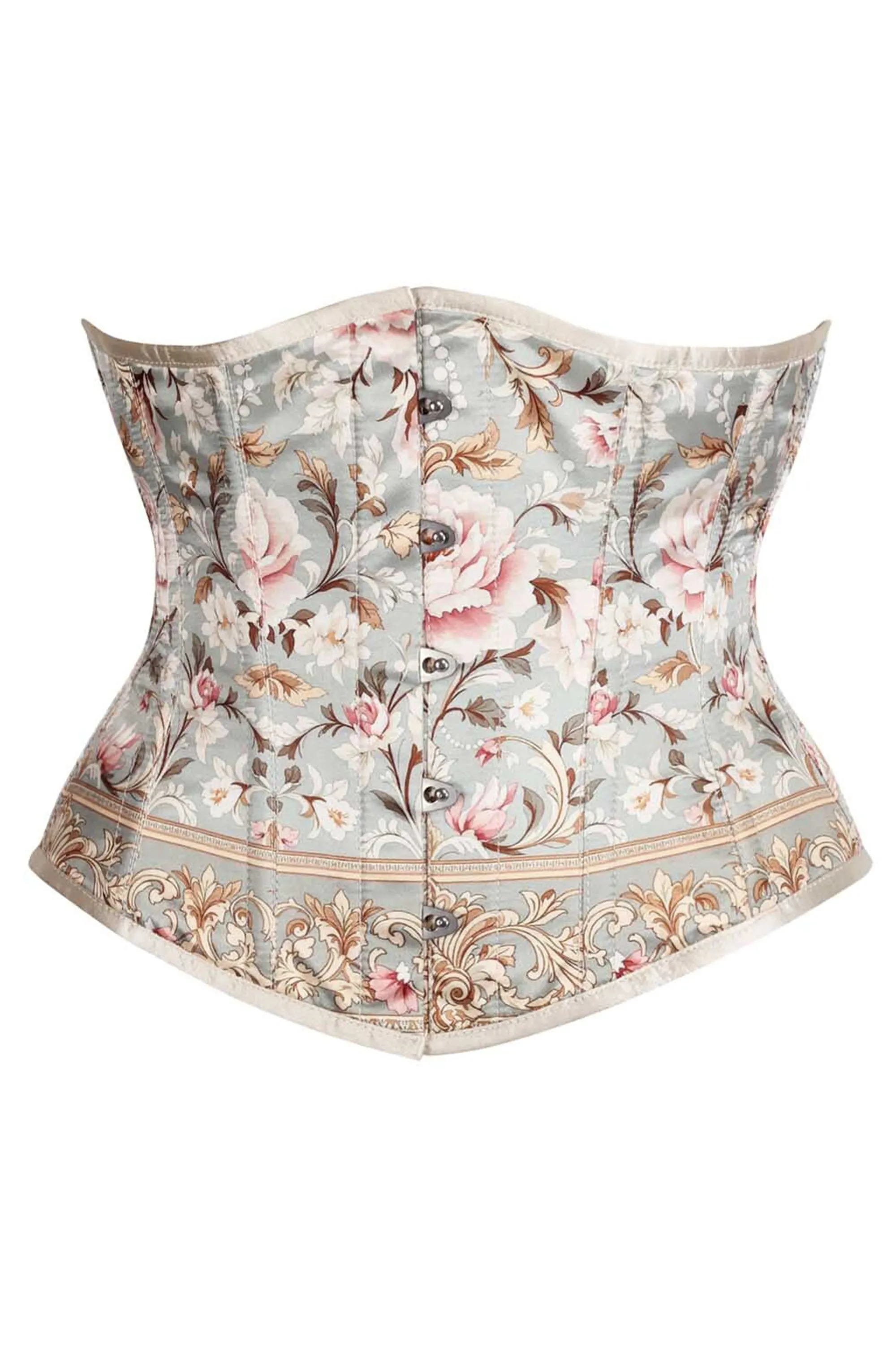 Rose Garden Brocade Underbust Corset – Vintage Floral Elegance sold by Corset Story