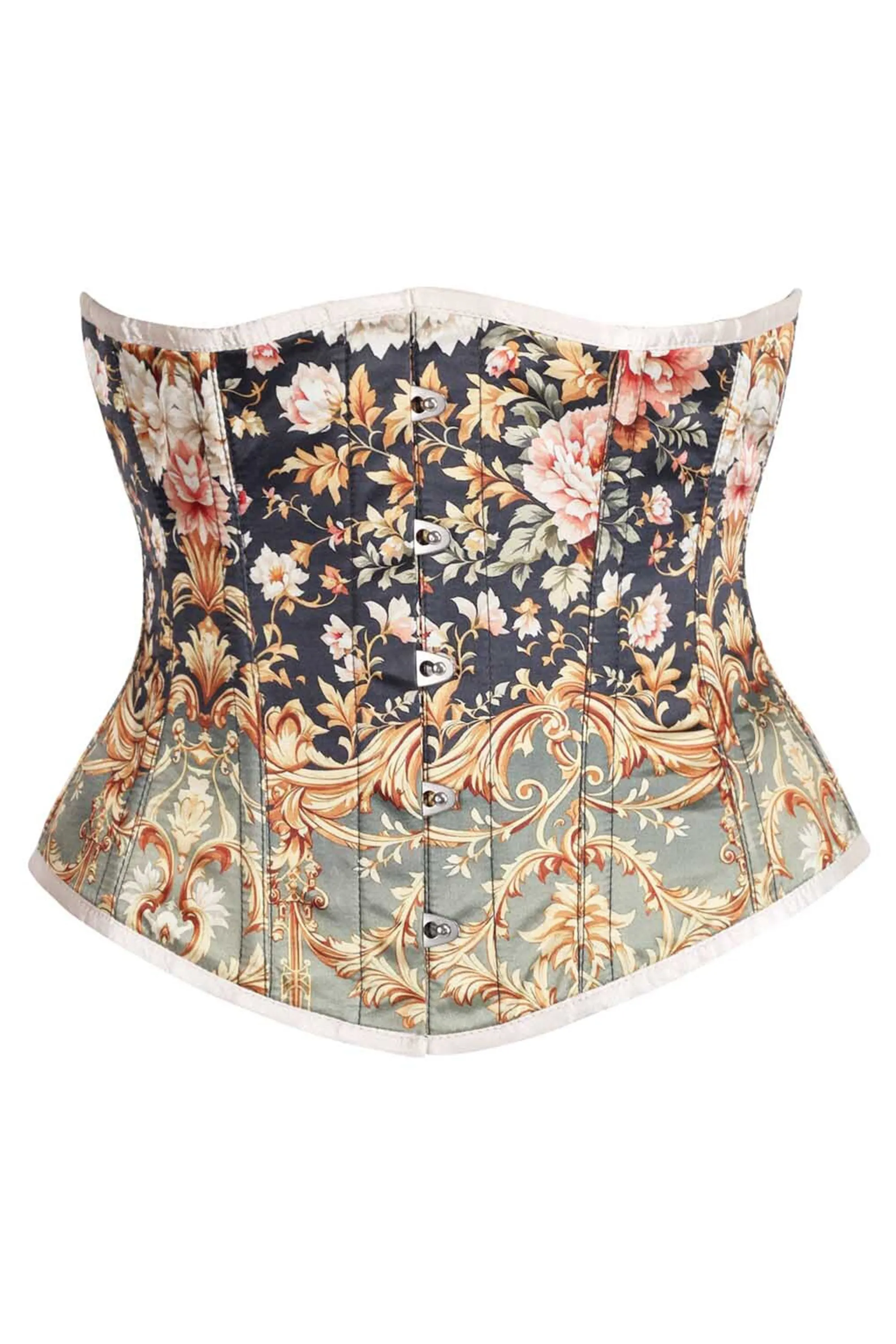 Baroque Garden Underbust Corset – Vintage Floral Elegance sold by Corset Story