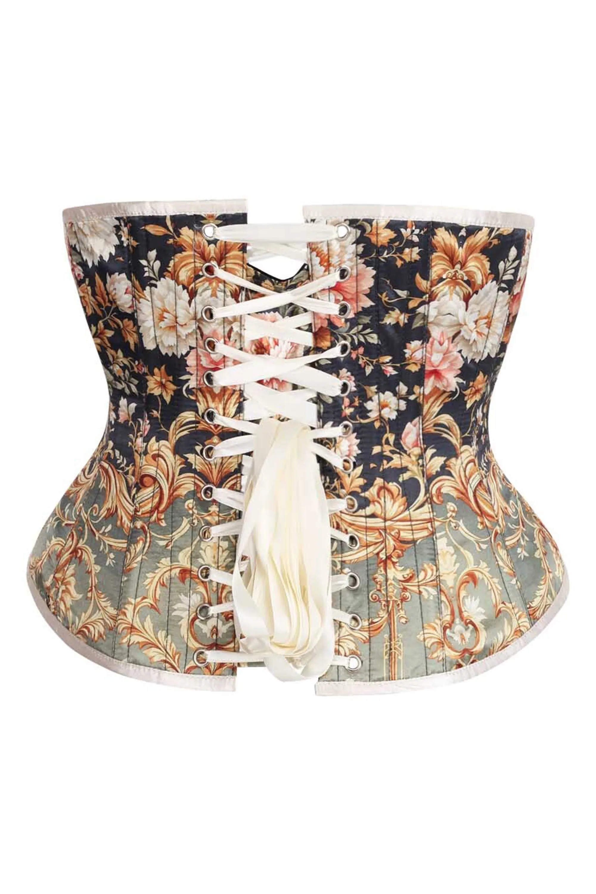 Baroque Garden Underbust Corset – Vintage Floral Elegance sold by Corset Story product image thumbnail 2