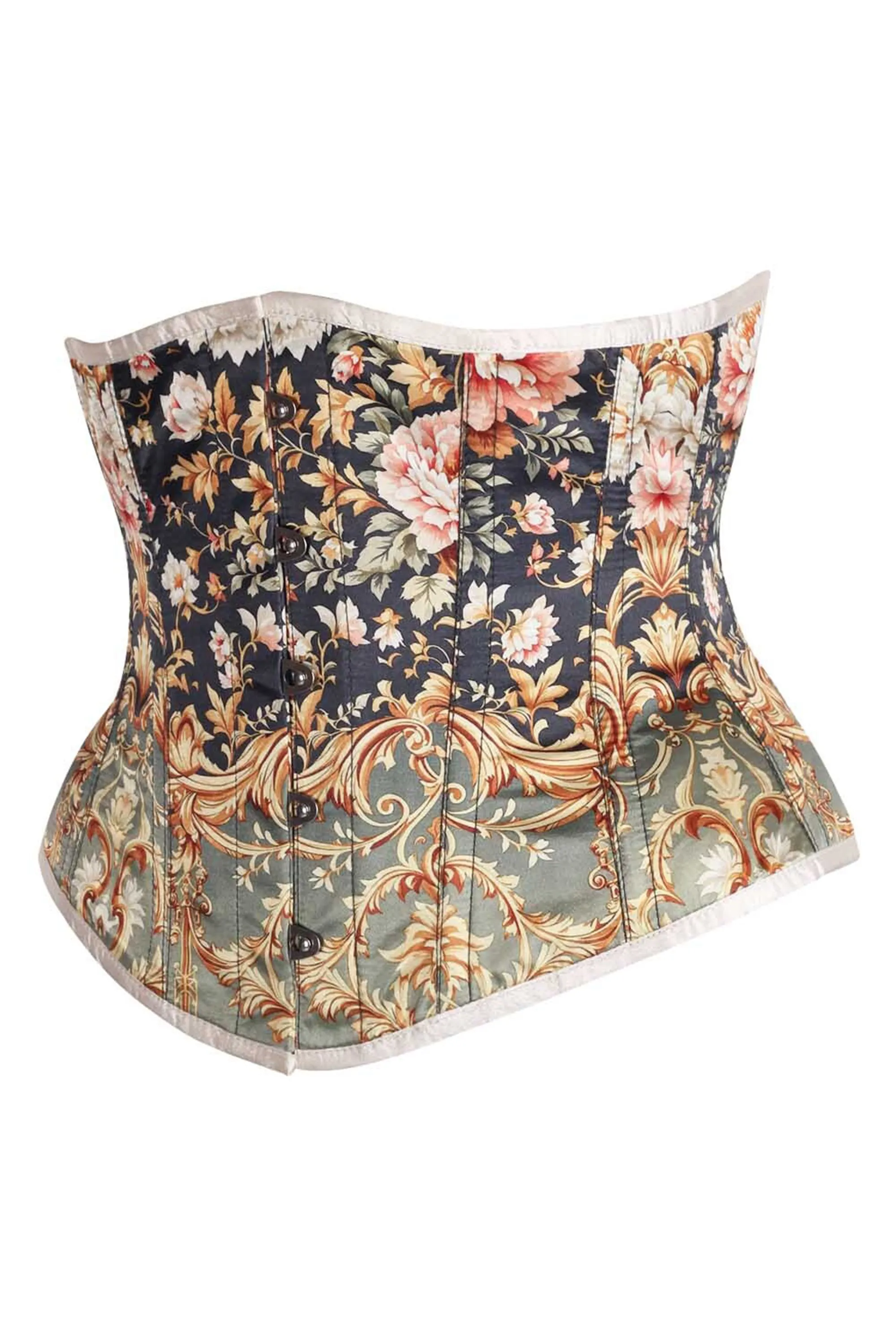 Baroque Garden Underbust Corset – Vintage Floral Elegance sold by Corset Story product image thumbnail 3