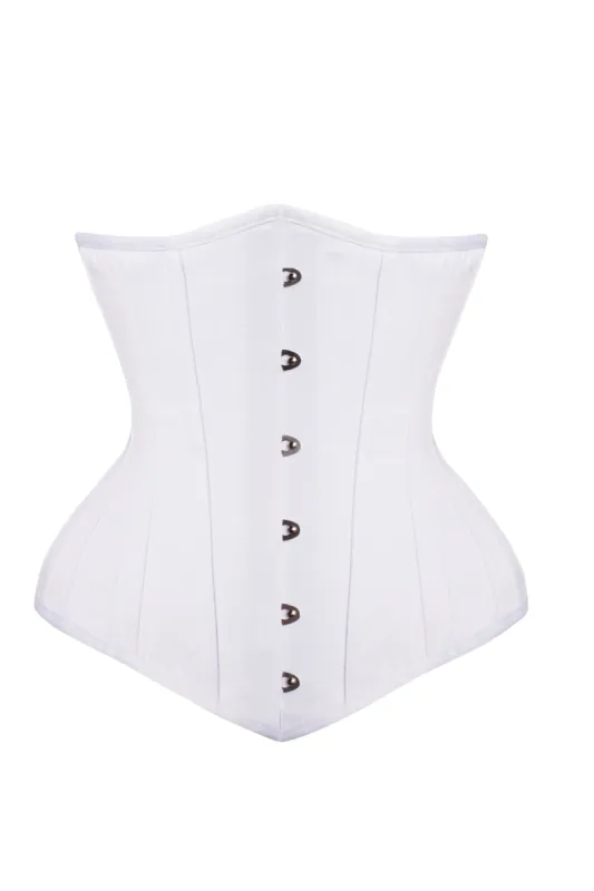 Long White Underbust Corset Waist Taming sold by Corset Story