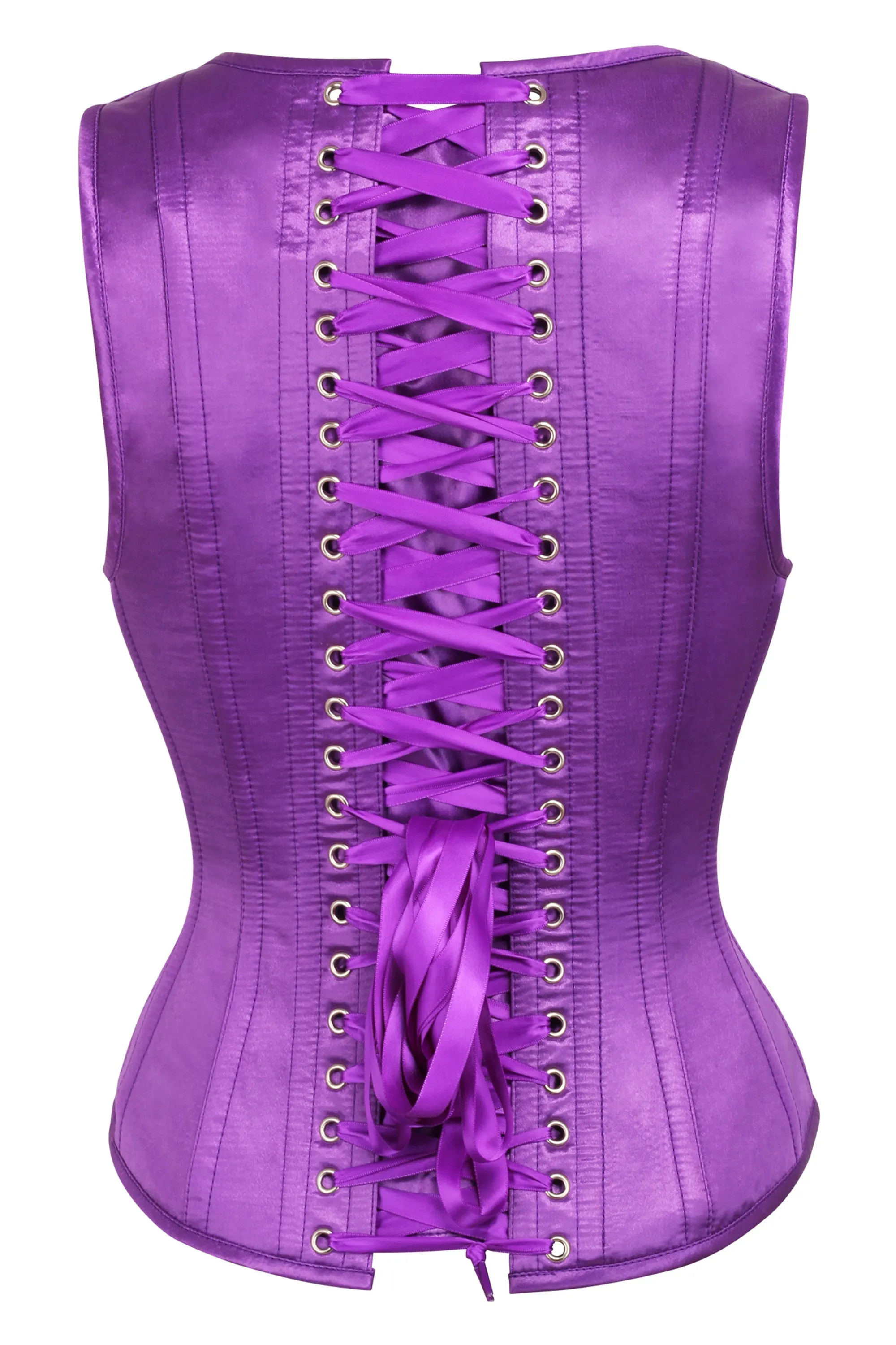 Purple High Back Underbust Corset With Straps sold by Corset Story product image thumbnail 2