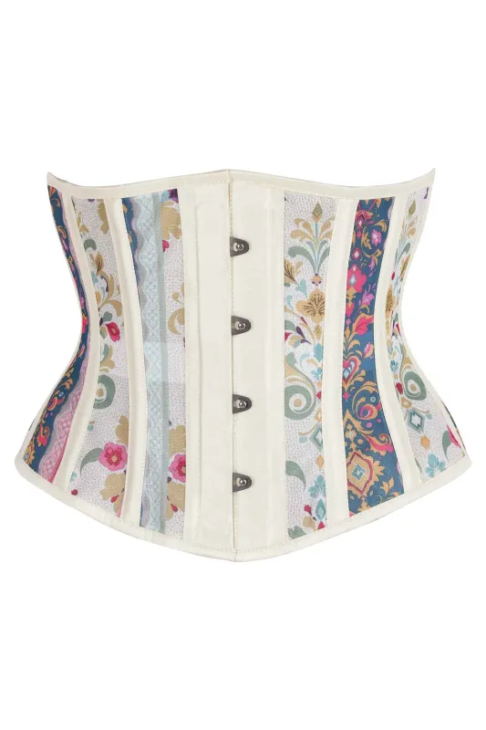 Patchwork Brocade Underbust Corset sold by Corset Story
