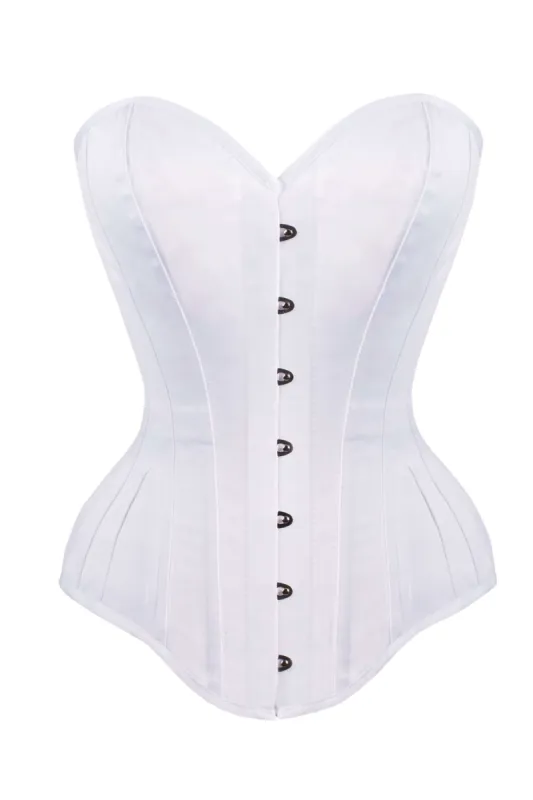 Classic Long White Waist Taming Corset sold by Corset Story
