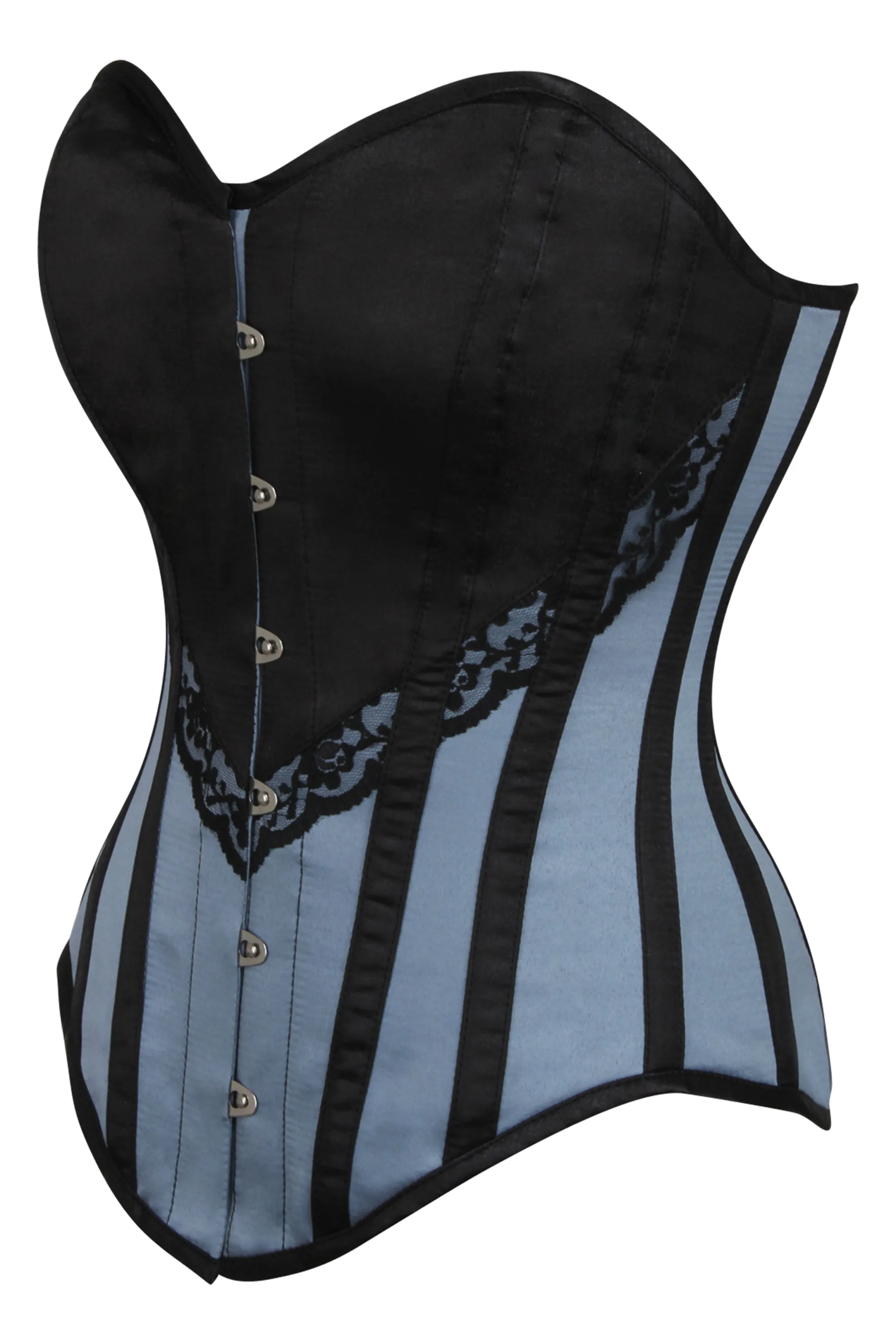 Black and Grey Waist Taming Overbust Corset sold by Corset Story product image thumbnail 3