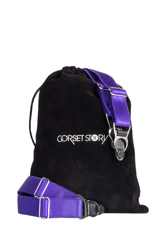 6 x Steel Suspender Clips In Purple made by Corset Story