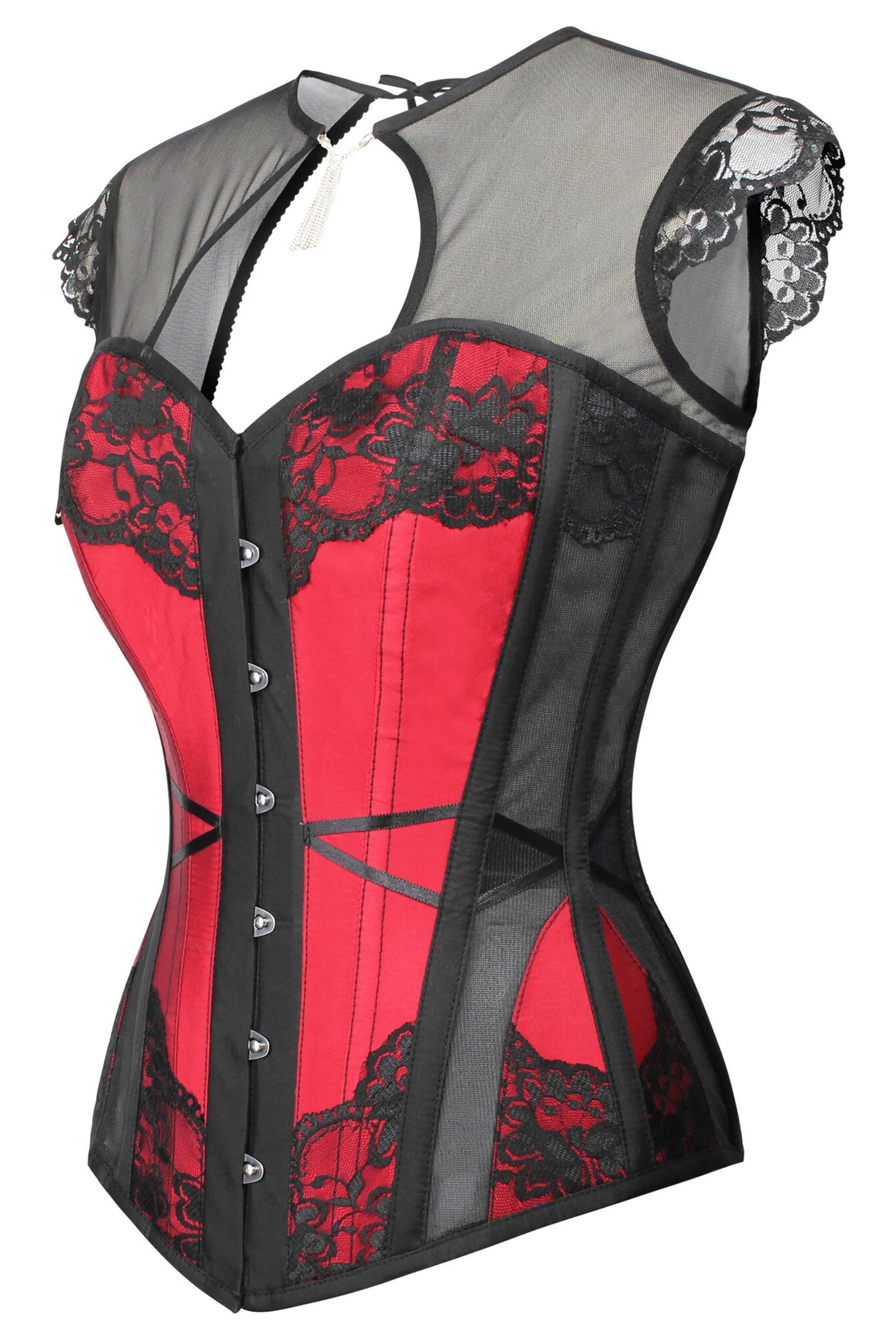 Gothic Inspired Mesh Overbust Corset sold by Corset Story