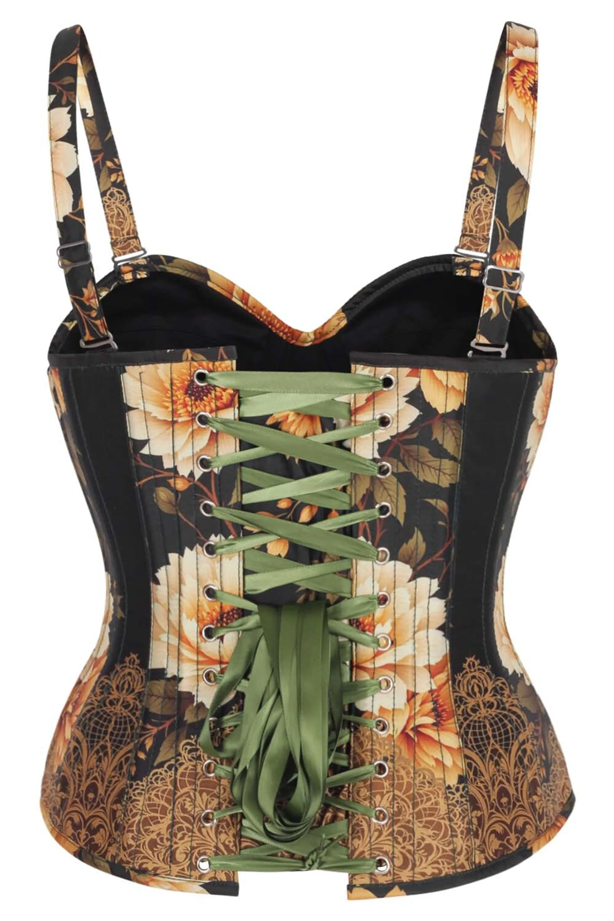 Baroque Bloom Overbust Corset with Adjustable Straps sold by Corset Story product image thumbnail 2