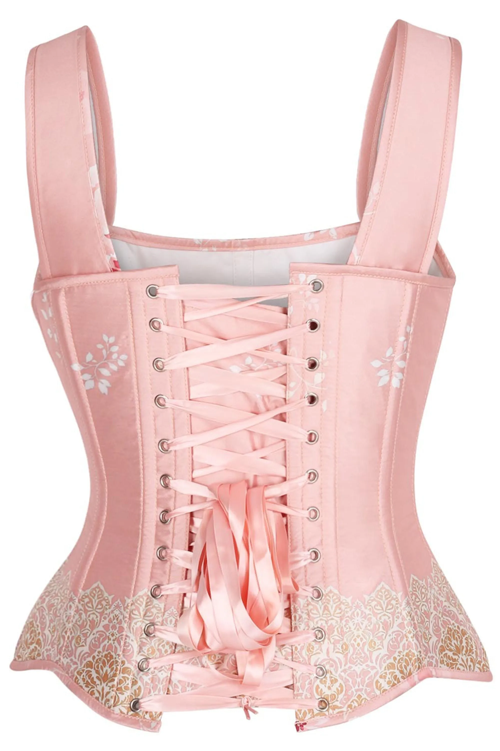 Blush Brocade Overbust Corset with Shoulder Straps sold by Corset Story product image thumbnail 2