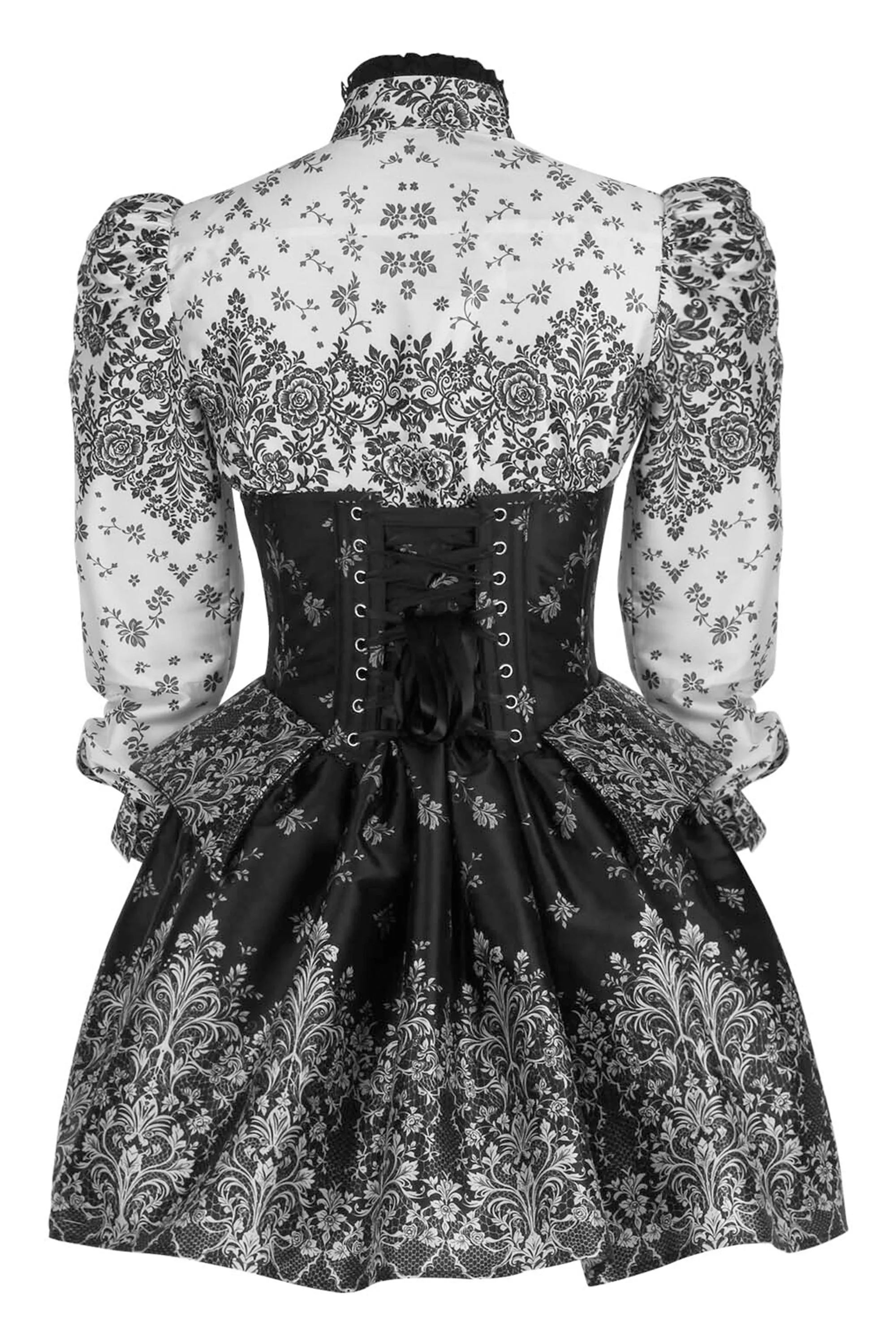 Baroque Elegance Black & White Corset Dress sold by Corset Story product image thumbnail 2