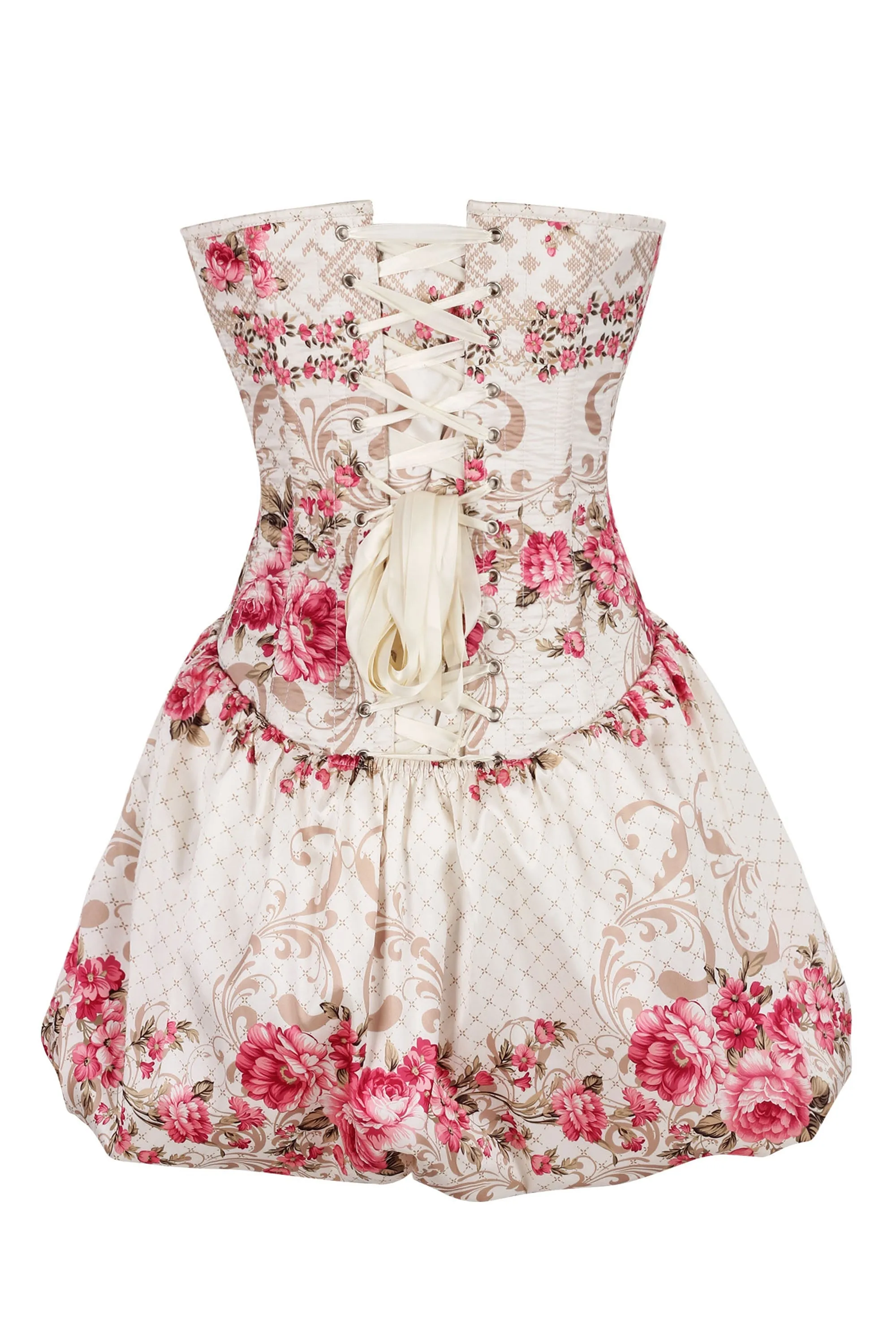 Vintage Floral Corset Dress with Bubble Skirt sold by Corset Story product image thumbnail 2