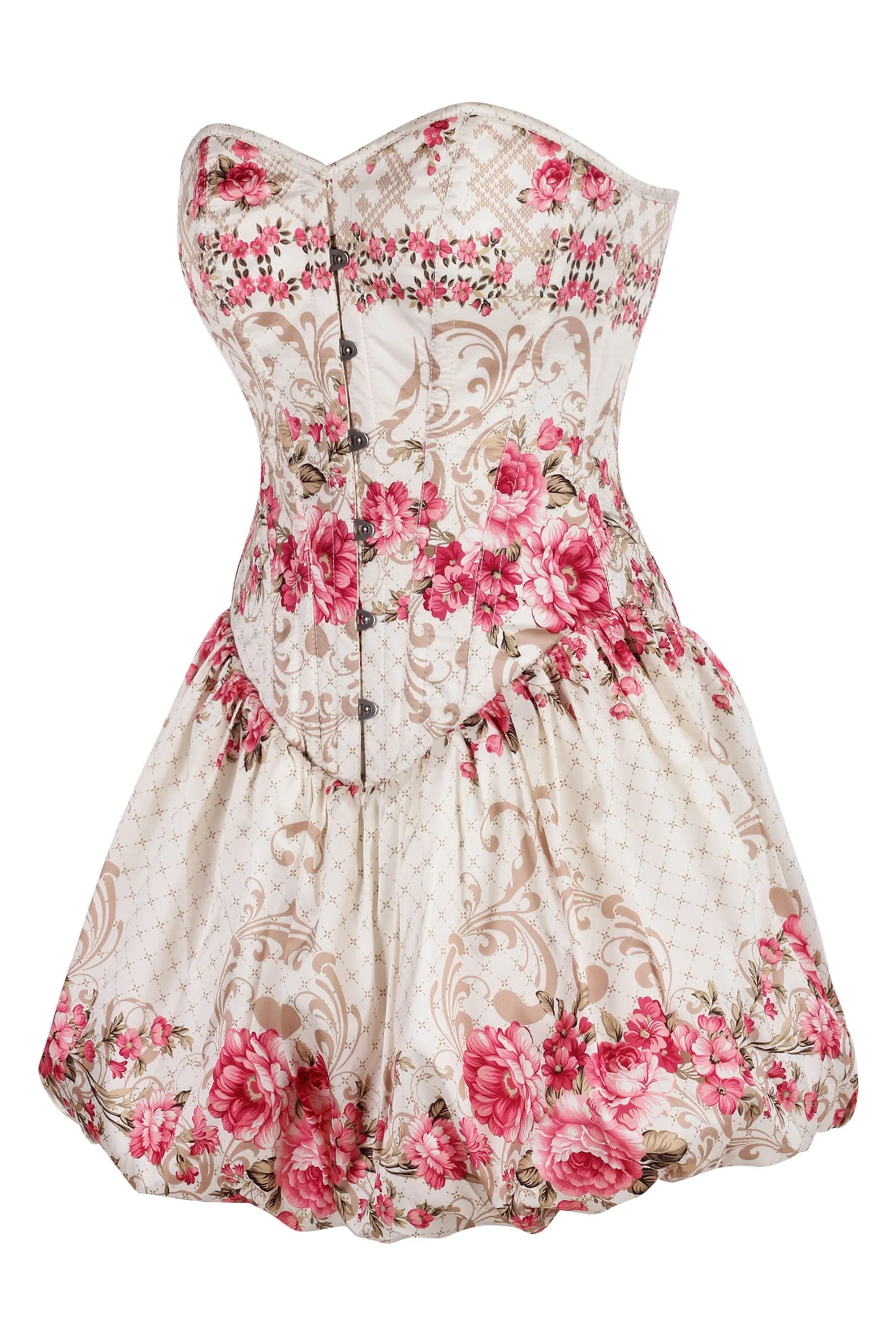 Vintage Floral Corset Dress with Bubble Skirt sold by Corset Story product image thumbnail 3