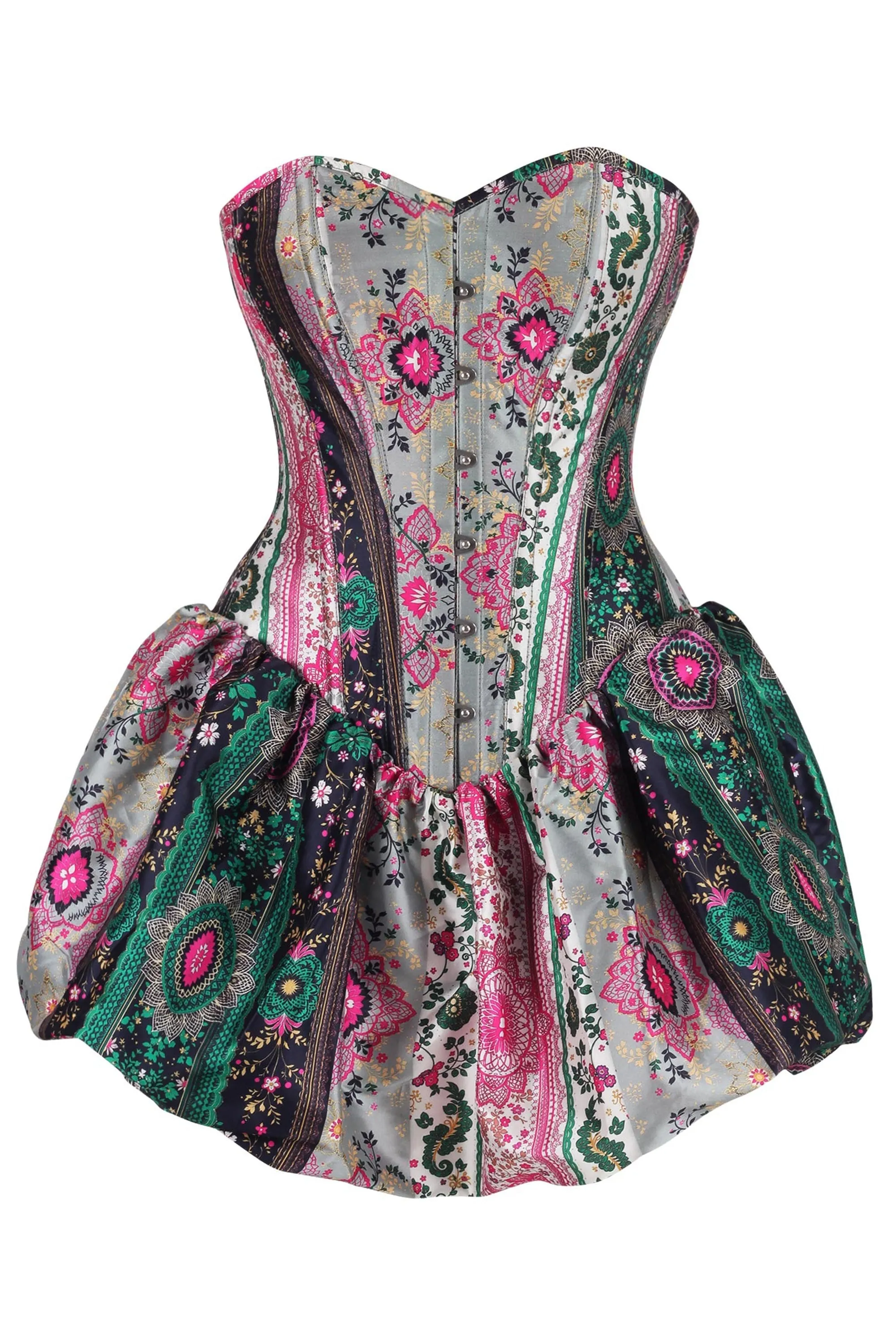 Bohemian Jewel-Tone Patchwork Corset Dress sold by Corset Story