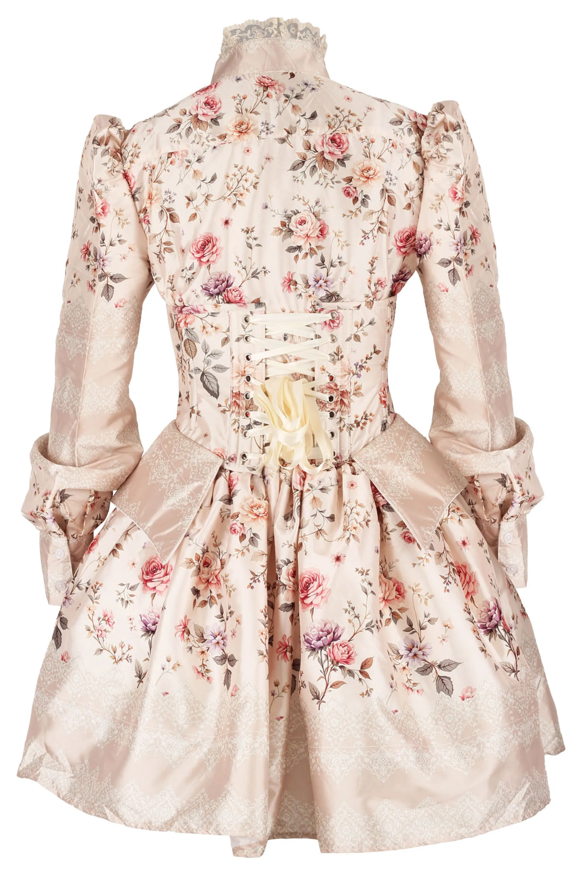Victorian-Inspired Floral Satin Underbust Corset, Skirt & Shirt Set sold by Corset Story product image thumbnail 2