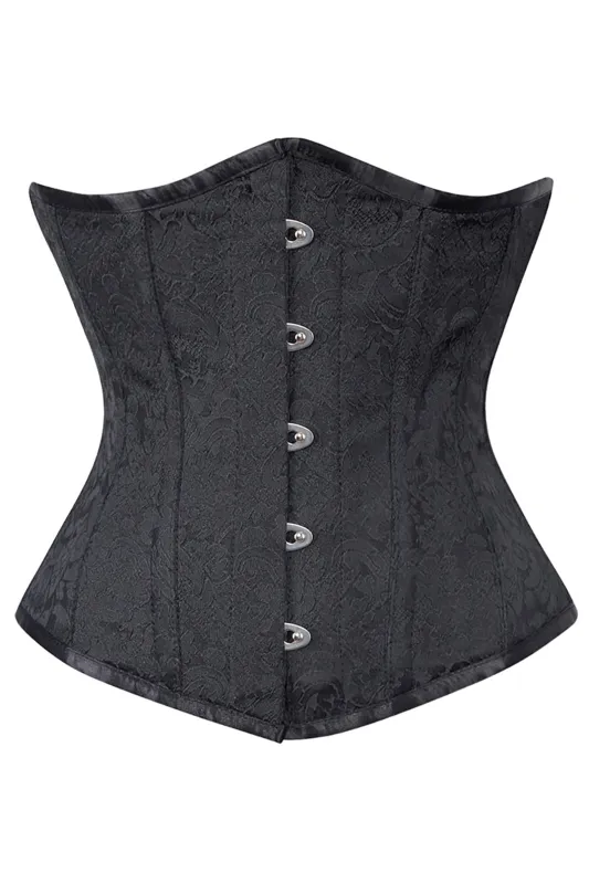 Midnight Bloom Brocade Underbust Corset sold by Corset Story