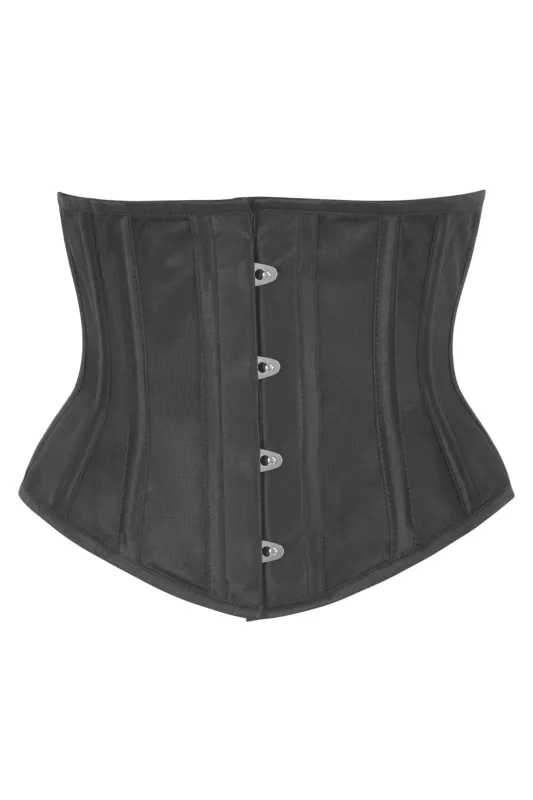 Classic Black Satin Waspie Underbust Corset sold by Corset Story