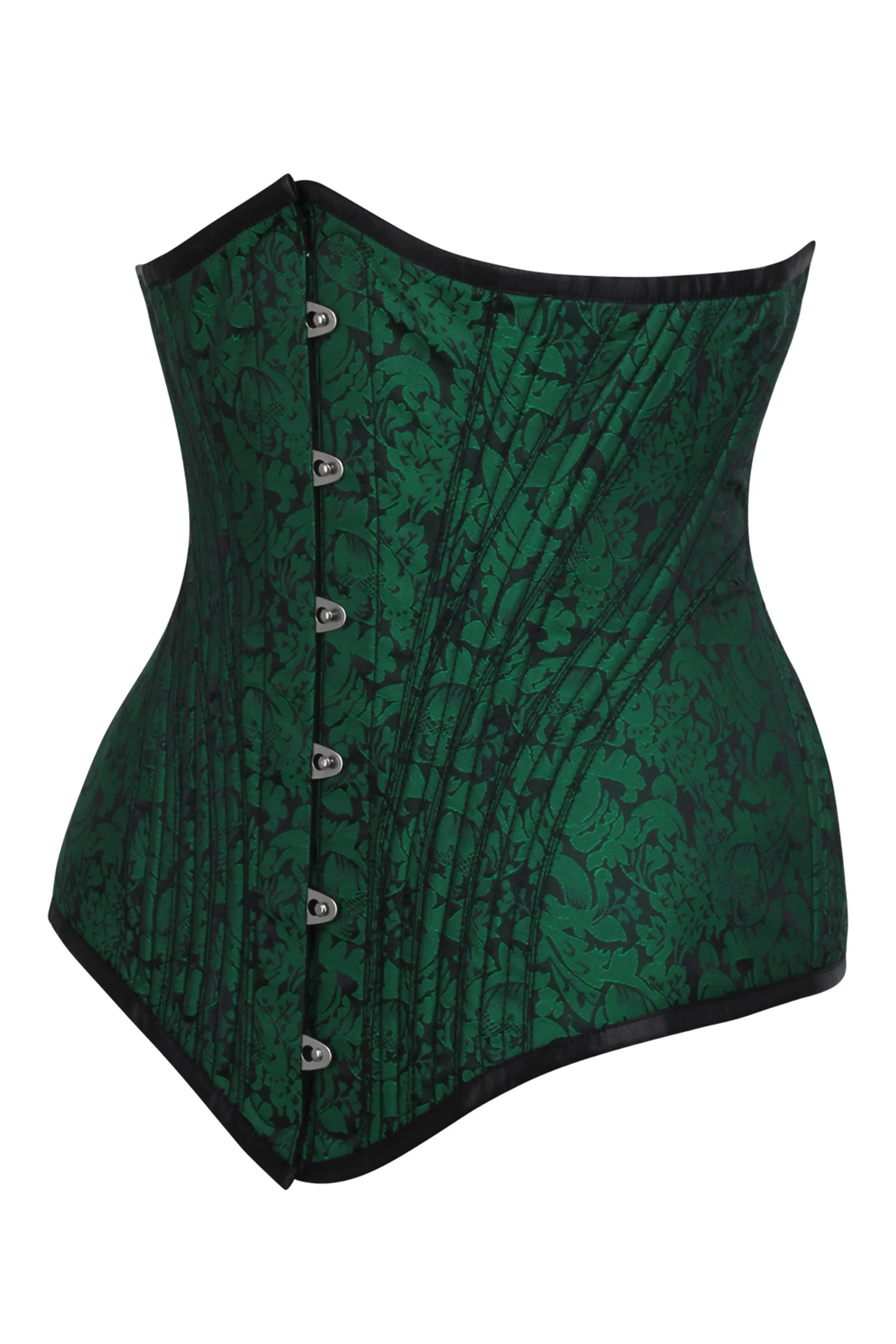 Emerald Green Brocade Longline Underbust Corset sold by Corset Story product image thumbnail 3