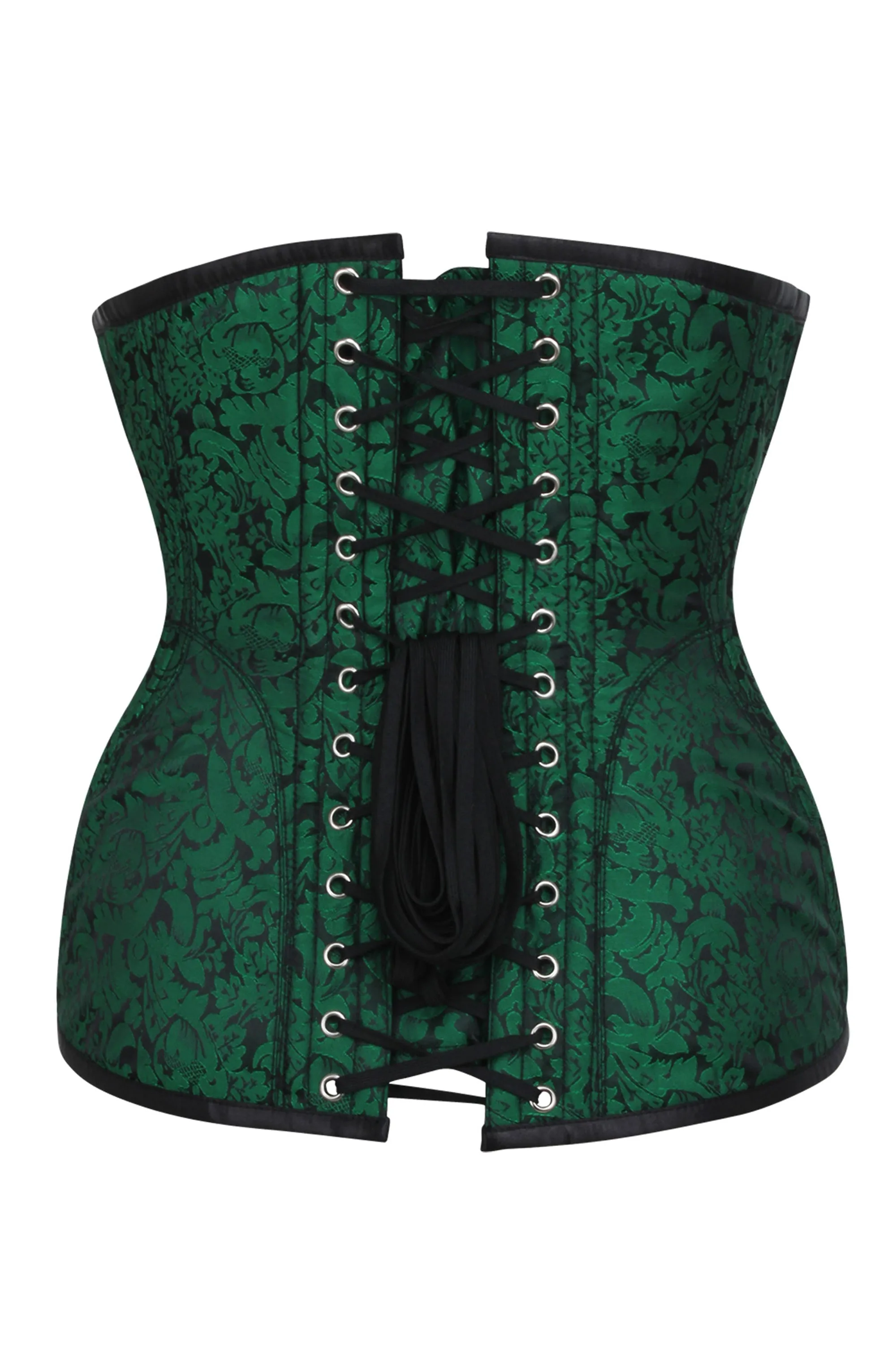 Emerald Green Brocade Longline Underbust Corset sold by Corset Story product image thumbnail 2