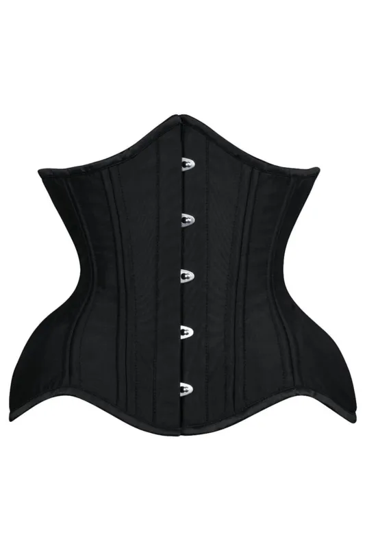 Black Underbust Steel Boned Waist Training Corset sold by Corset Story