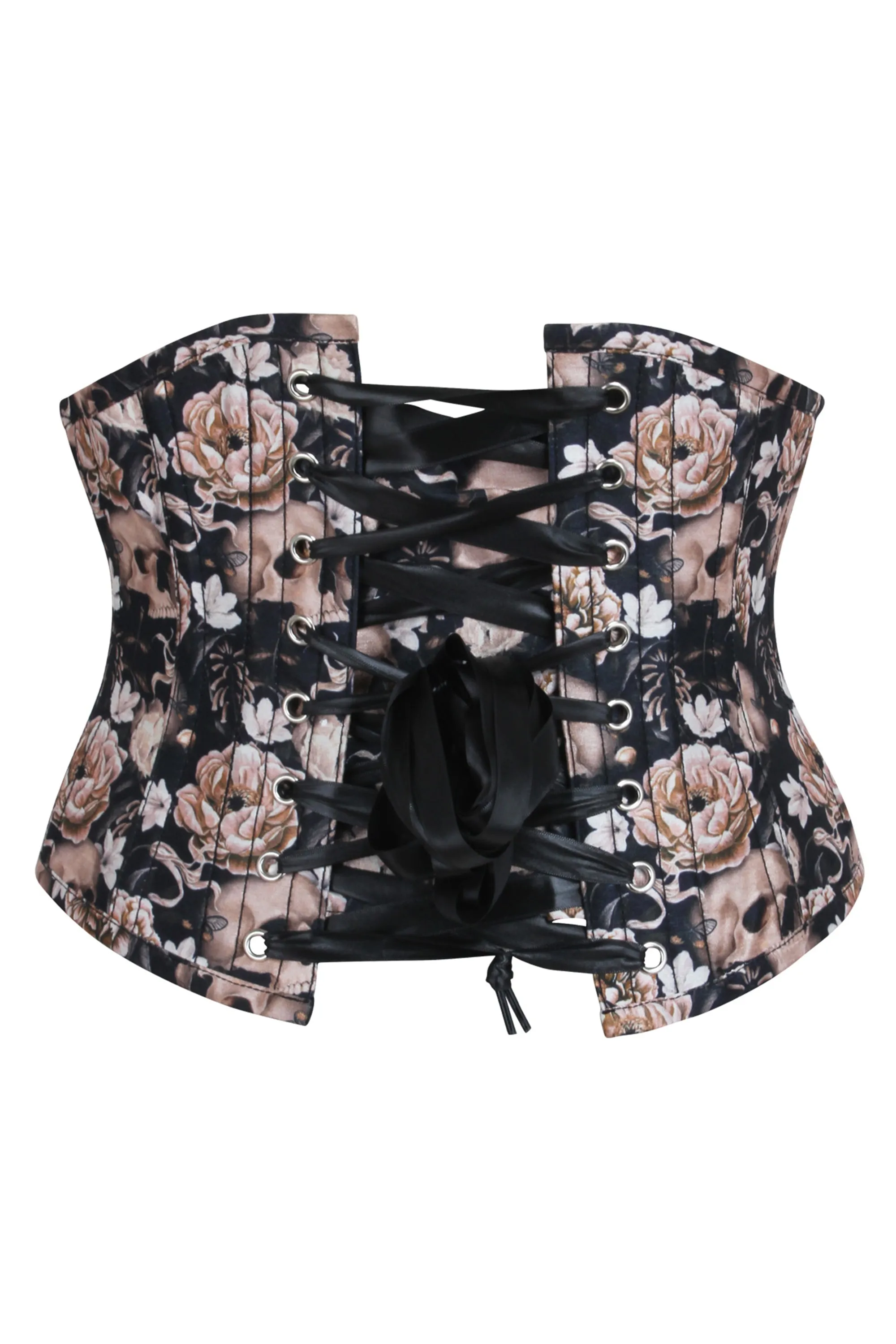 Vintage Skull & Rose Print Underbust Corset sold by Corset Story product image thumbnail 2