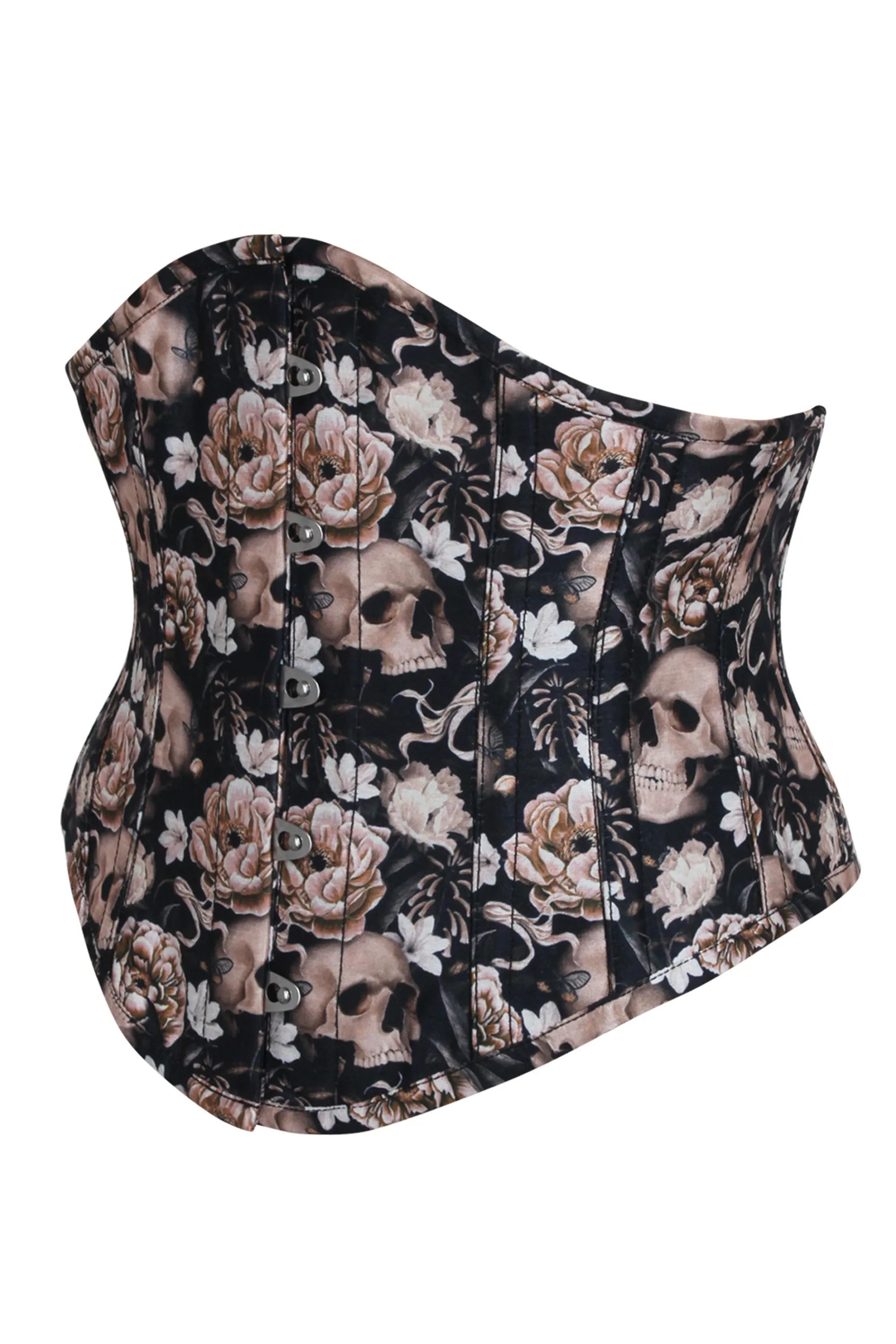 Vintage Skull & Rose Print Underbust Corset sold by Corset Story product image thumbnail 3