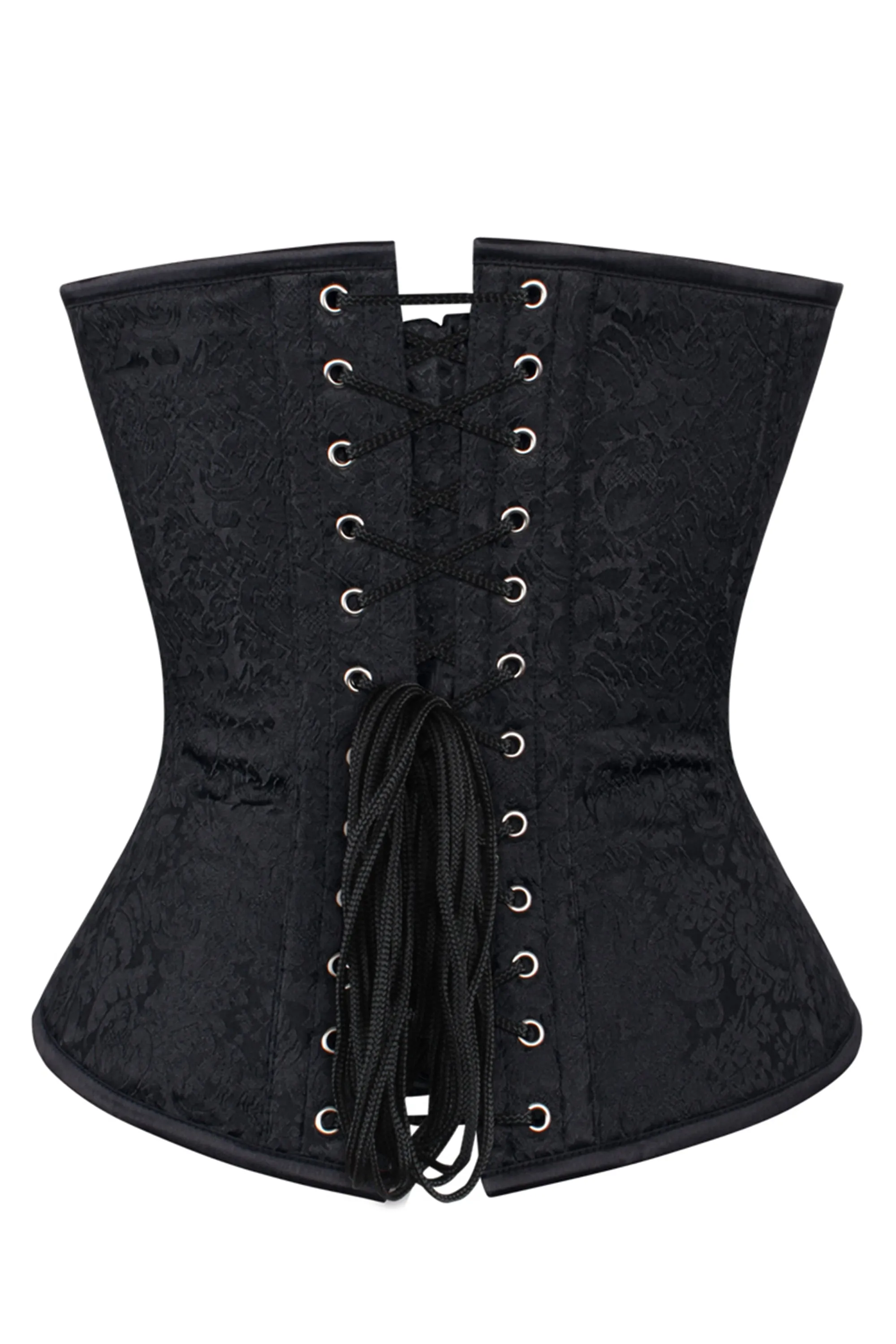Elegant Black Overbust Corset with Front Busk Closure sold by Corset Story product image thumbnail 2
