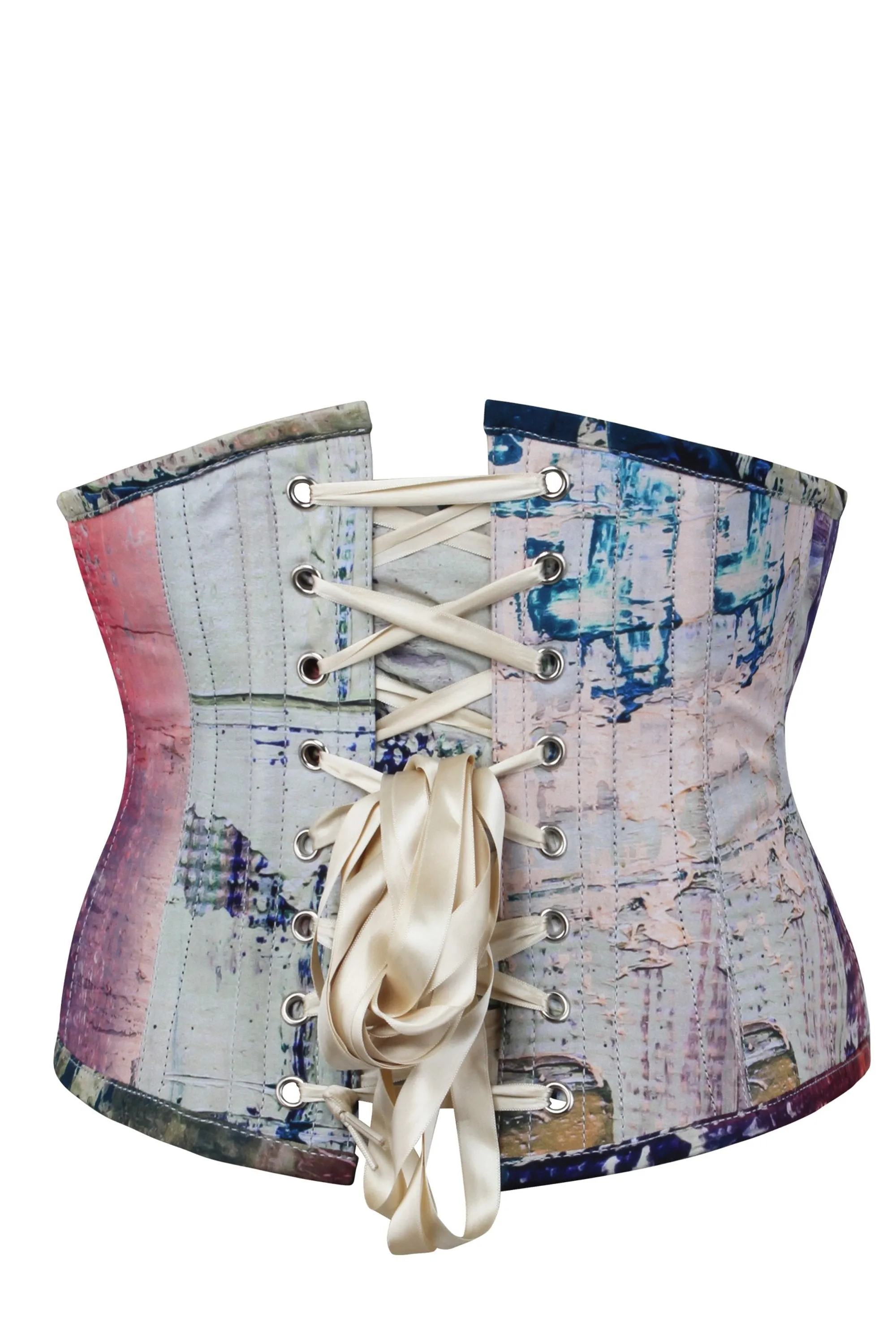 Vibrant Purple and Cream Snake Print Waspie Corset sold by Corset Story product image thumbnail 2