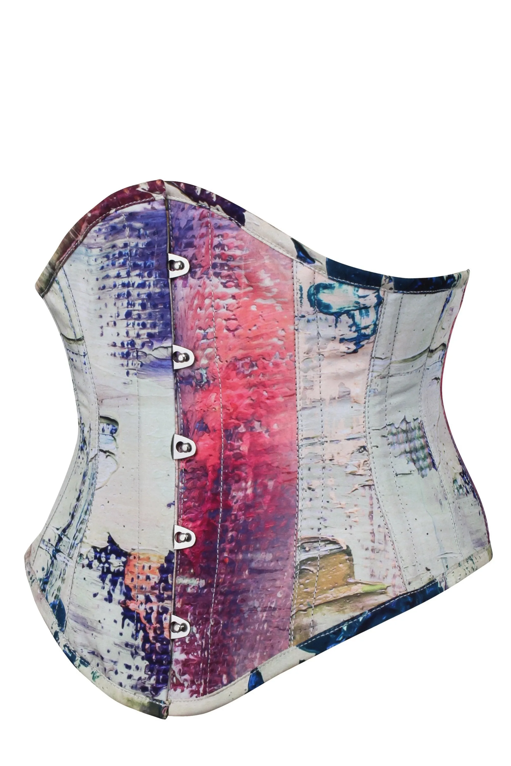 Vibrant Purple and Cream Snake Print Waspie Corset sold by Corset Story product image thumbnail 3