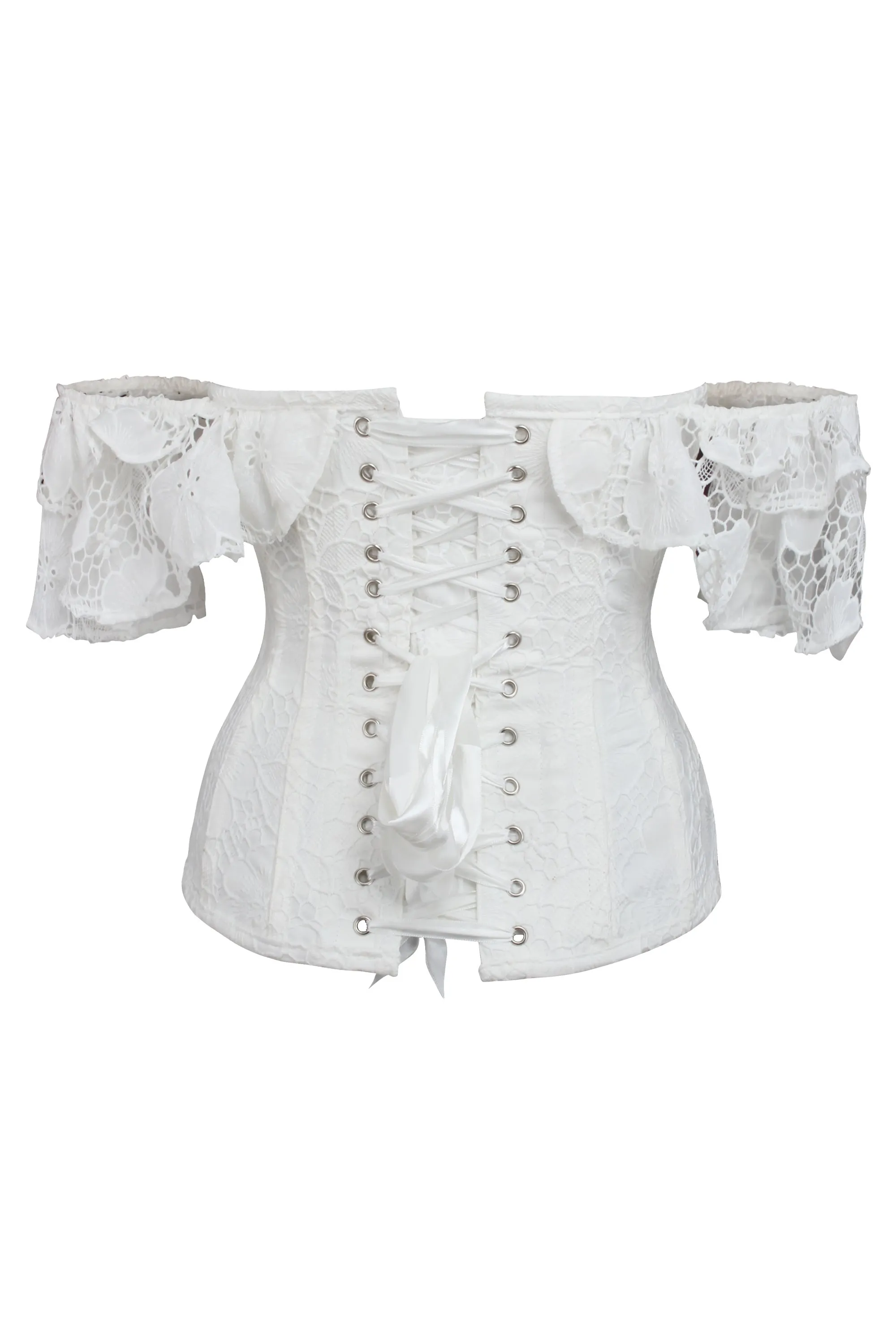 White Lace Overlay Overbust Corset Top sold by Corset Story product image thumbnail 2