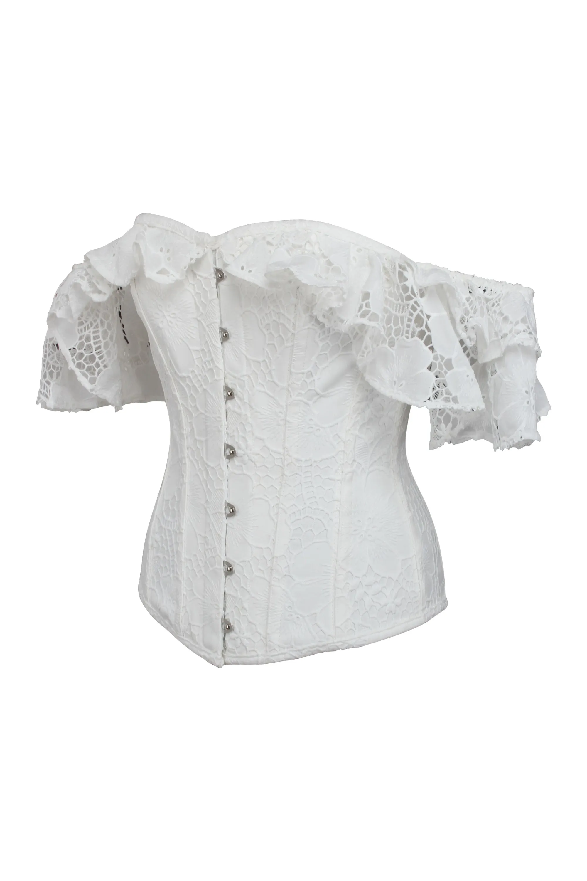 White Lace Overlay Overbust Corset Top sold by Corset Story product image thumbnail 3