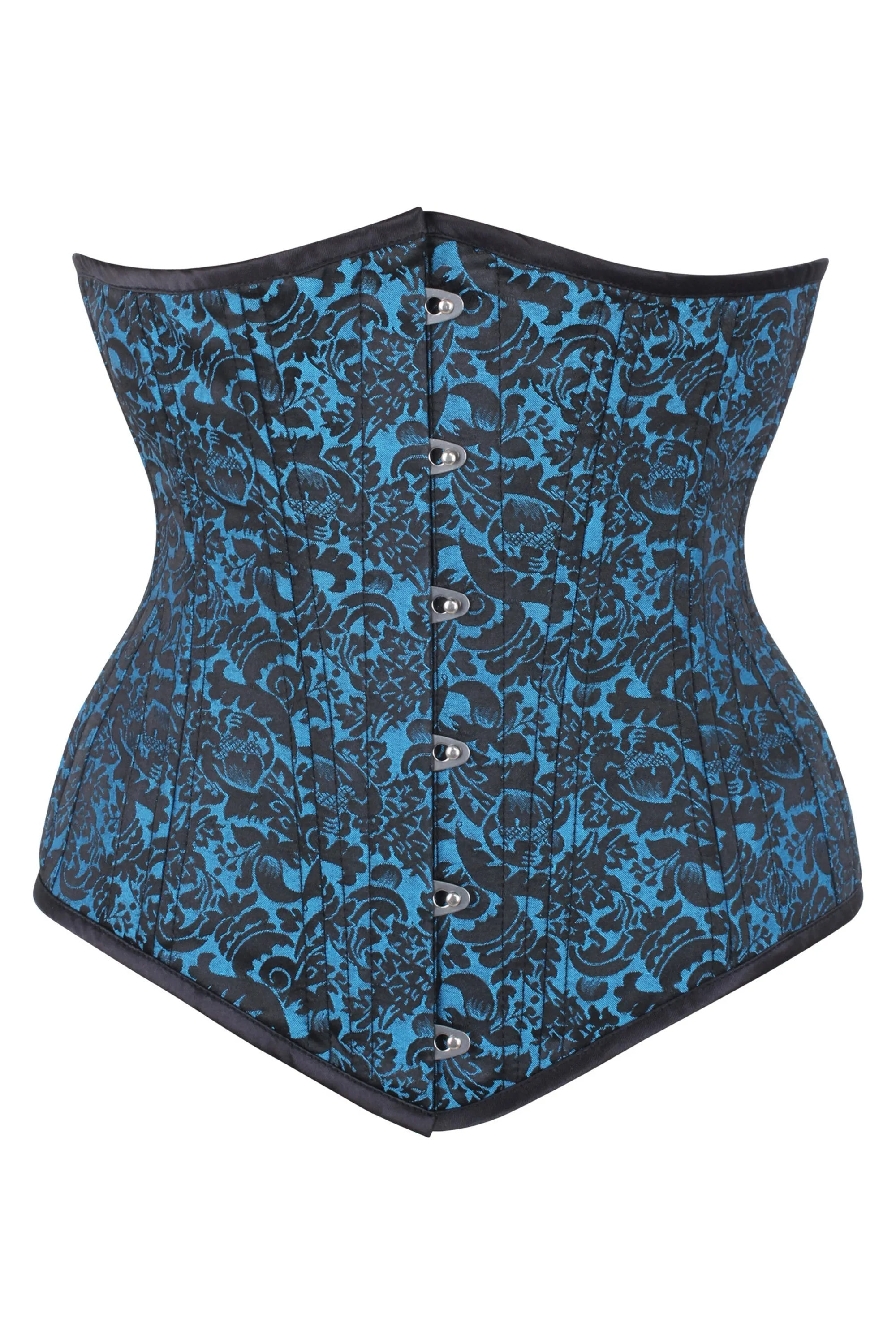 Beautiful Turquoise Waist Training Underbust Corset- Longline sold by Corset Story
