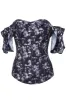 Wild Mushroom Corset Top with Frill Sleeve sold by Corset Story