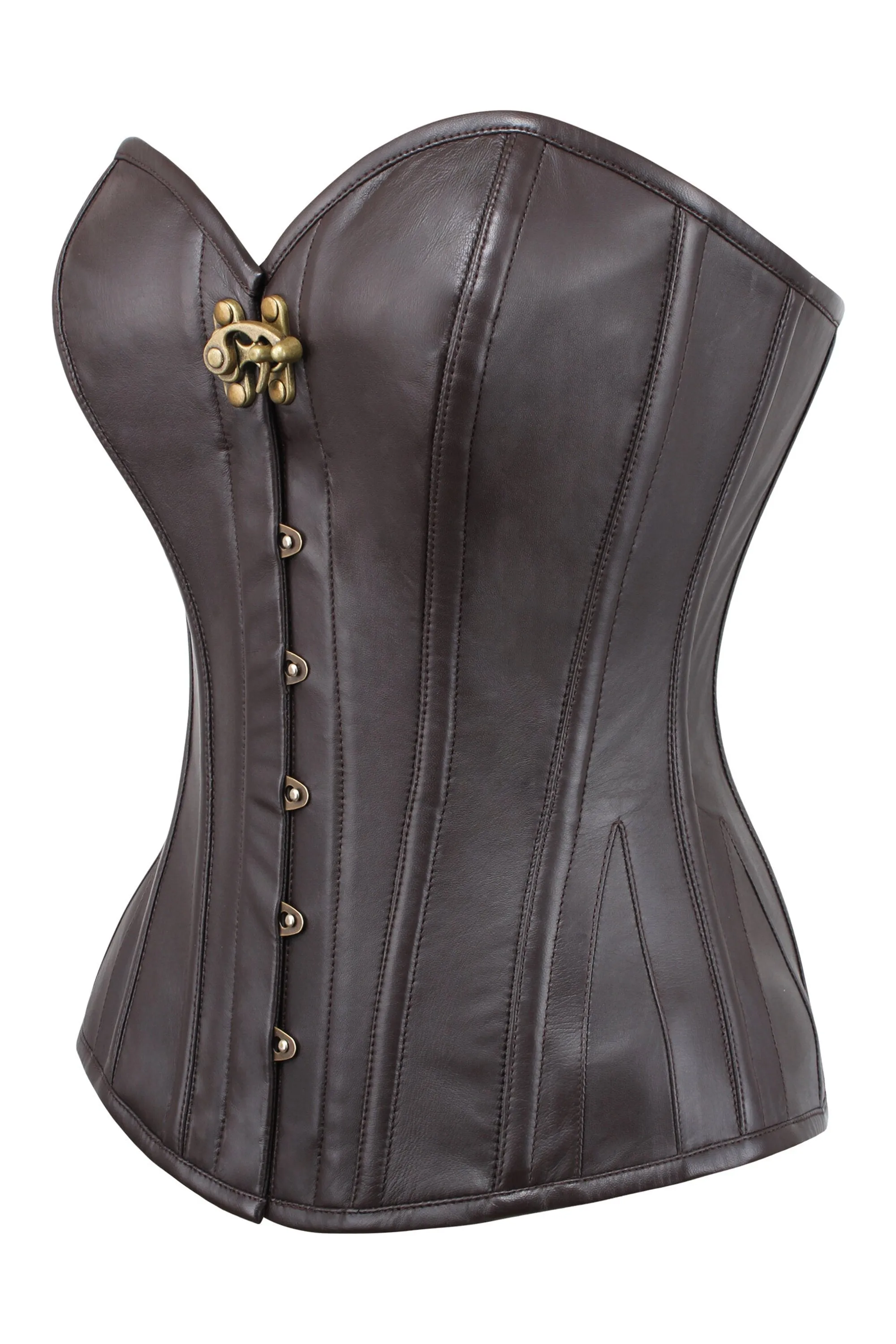 Brown PVC Overbust Corset sold by Corset Story product image thumbnail 3