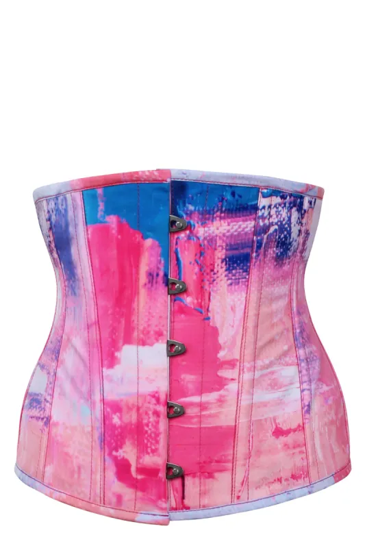 Cotton Candy Pink and Blue Underbust Corset sold by Corset Story