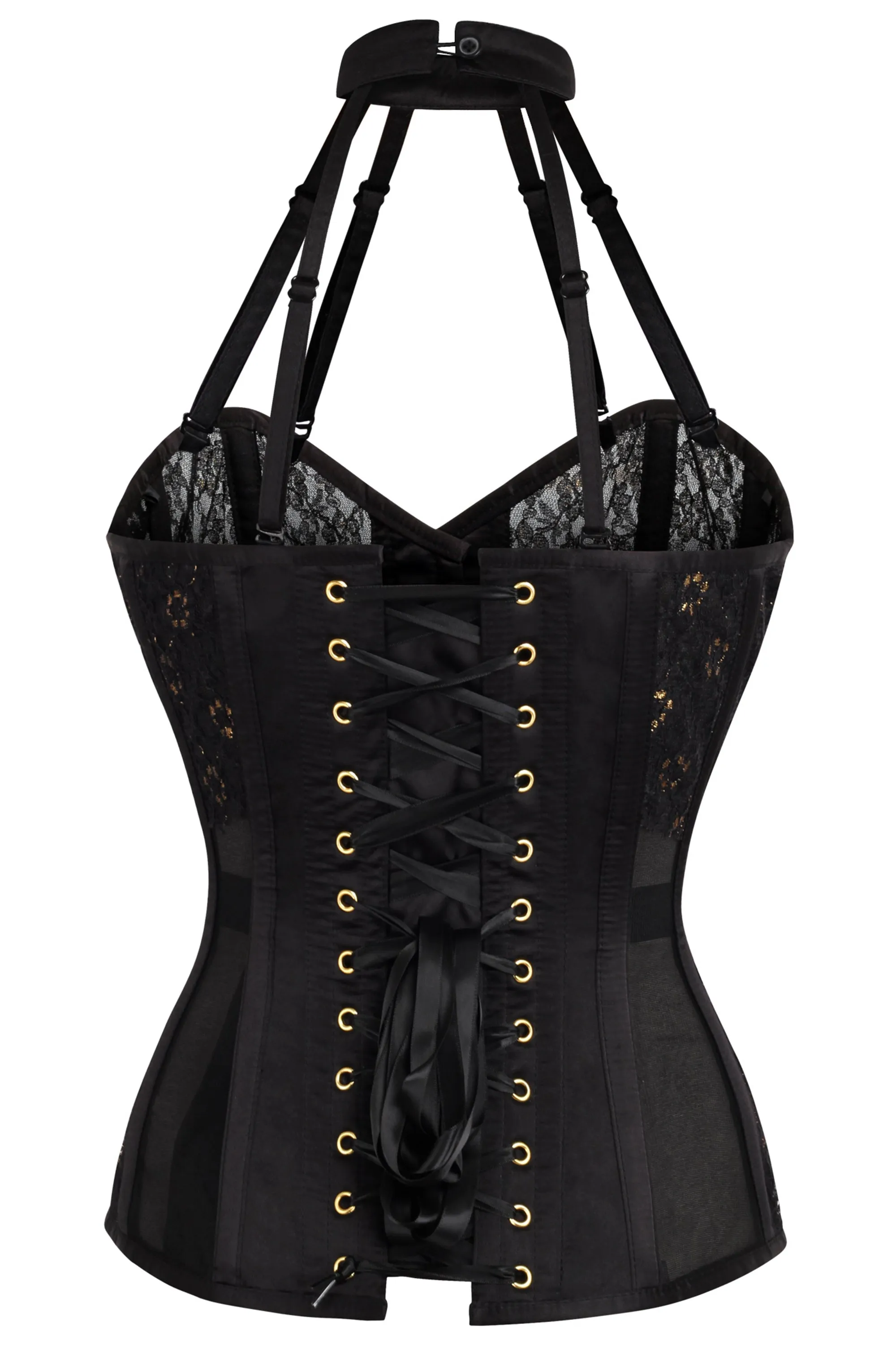 Black Mesh Overbust Lingerie Corset sold by Corset Story product image thumbnail 3
