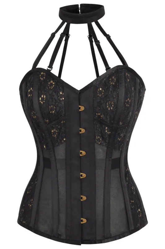 Black Mesh Overbust Lingerie Corset sold by Corset Story