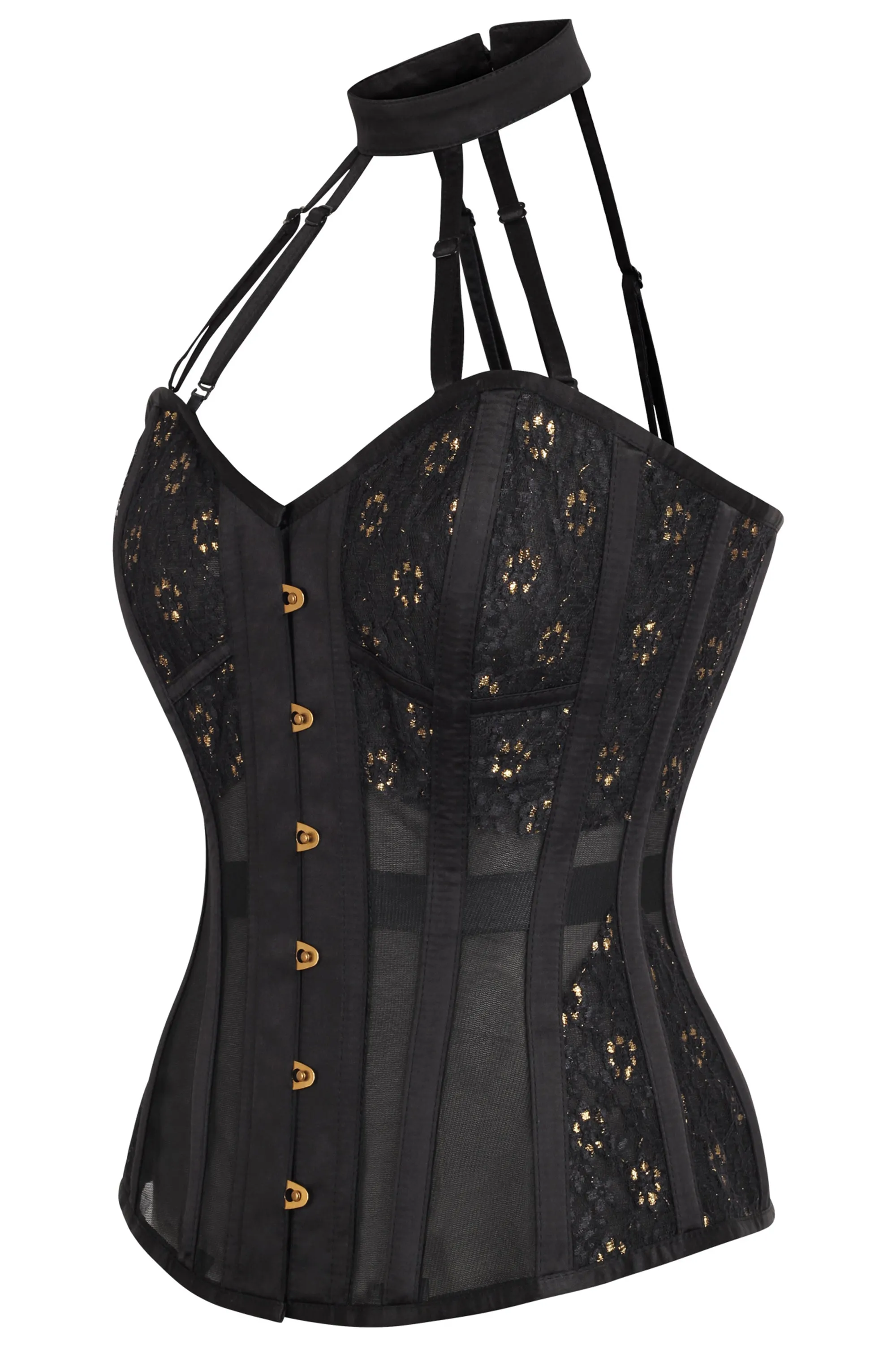 Black Mesh Overbust Lingerie Corset sold by Corset Story product image thumbnail 4