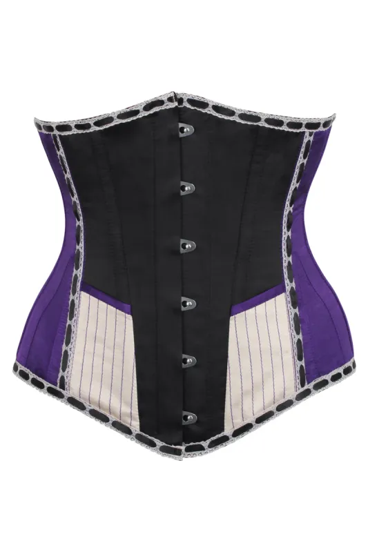 Purple Victorian Circus Inspired Longline Underbust sold by Corset Story