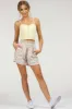 Delia Lemon Sorbet Cotton Cropped Corset with Spaghetti Straps sold by Corset Story