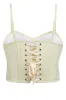 Delia Lemon Sorbet Cotton Cropped Corset with Spaghetti Straps sold by Corset Story