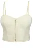 Delia Lemon Sorbet Cotton Cropped Corset with Spaghetti Straps sold by Corset Story