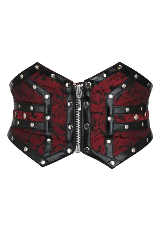 Studded Maroon Corset Inspired Belt sold by Corset Story