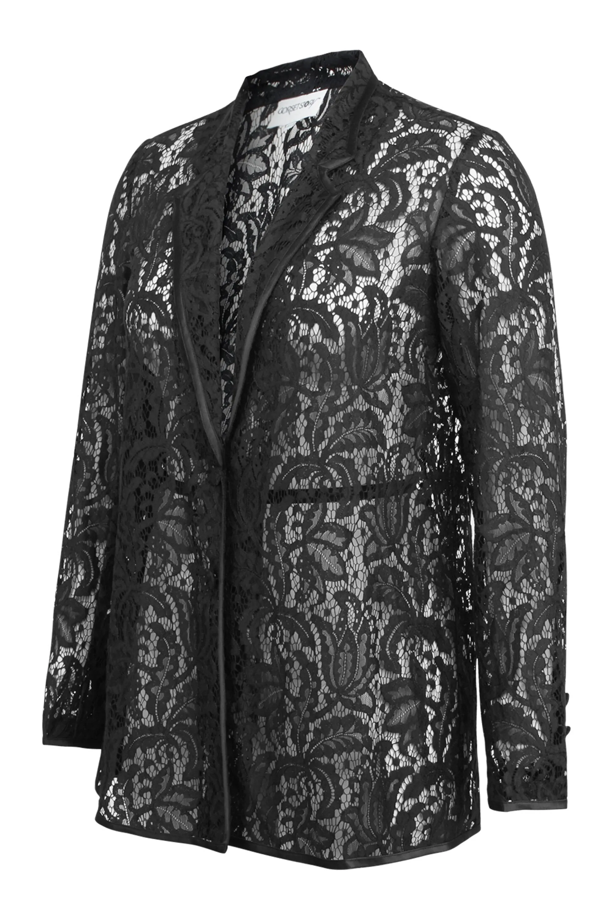 Black Sheer Lace Ladies Suit Jacket sold by Corset Story product image thumbnail 3